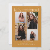 金ゴールドミニマモダンリスト5 Arch写真卒業 招待状 (裏面)