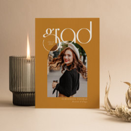 金ゴールドミニマモダンリスト5 Arch写真卒業 招待状