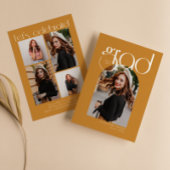 金ゴールドミニマモダンリスト5 Arch写真卒業 招待状