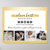 金ゴールドミニマリストビジネスマーケティング写真 ポスター (正面)