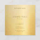 金ゴールドミニマリモダンストエリートテンプレートラグジュアリー スクエア名刺 (裏面)