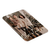 金ゴールドミニマルかわいいクリスマスフォトファミリー マグネット (右側)