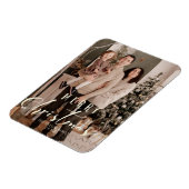 金ゴールドミニマルかわいいクリスマスフォトファミリー マグネット (左側)