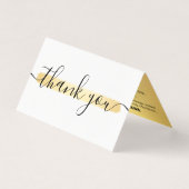 金ゴールドミニマルなロゴスタイリストクライアントサンキューカード (正面)