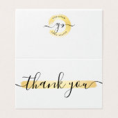 金ゴールドミニマルなロゴスタイリストクライアントサンキューカード (外部フラット)
