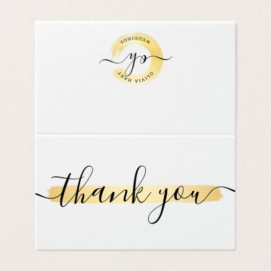 金ゴールドミニマルなロゴスタイリストクライアントサンキューカード (外部フラット)