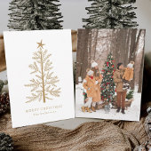 金ゴールドミニマルの松の木の写真 シーズンカード