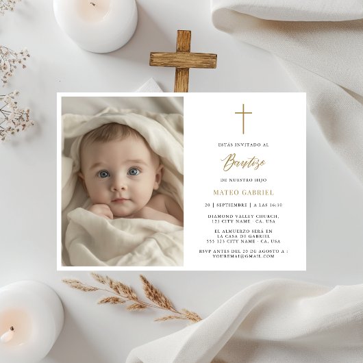 金ゴールドミニマルインビタシオンズパラバウティゾ写真 招待状