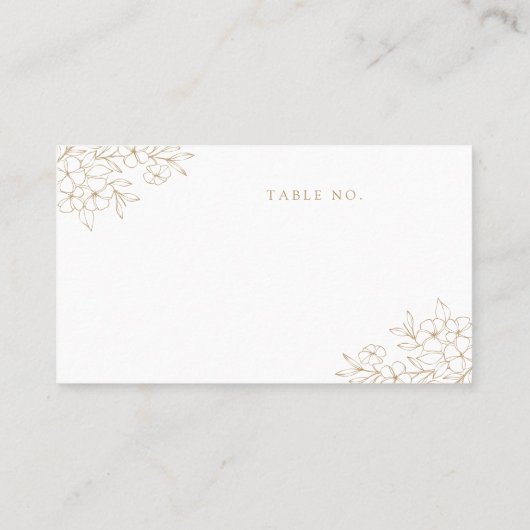 金ゴールドミニマルエレガントさくらんぼブロッサムモノグラムクレスト プレイスカード (裏面)