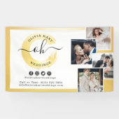 金ゴールドミニマルエレガントリストマーケティング写真 横断幕 (横)