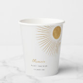金ゴールドミニマルサンシャインベビーシャワー紙カップ 紙コップ (裏面)