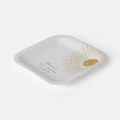 金ゴールドミニマルサンシャインベビーシャワー紙プレート ペーパープレート (傾斜あり)