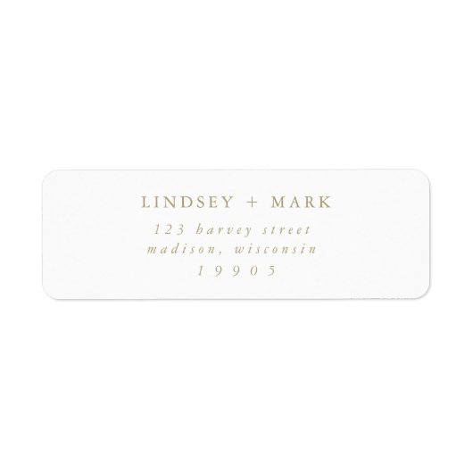 金ゴールドミニマルシンプル主義シック差出人住所ラベル ラベル (正面)