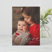 金ゴールドミニマルスクリプトカリグラフィフラットホリデー シーズンカード (スタンド正面)