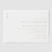 金ゴールドミニマルタイポグラフィモノグラム結婚ズ ベラム紙招待状 (正面)