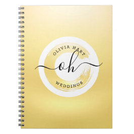 金ゴールドミニマルパーソナライズされたリストロエレガントゴ ノートブック