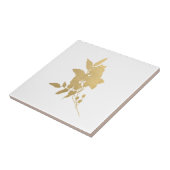 金ゴールドミニマルフラワーブーケシルエット タイル (側面)