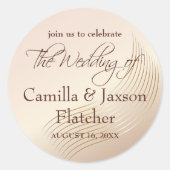金ゴールドミニマルベージュシルバー結婚ズ ラウンドシール (正面)