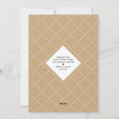 金ゴールドミニマルホワイトスクエレガントリプトのクリスマスフォト シーズンカード (裏面)