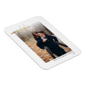 金ゴールドミニマルメリークリスマスカードホワイト マグネット (右側)