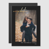 金ゴールドミニマルメリークリスマスブラック磁気カード (正面/裏面)