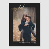 金ゴールドミニマルメリークリスマスブラック磁気カード (正面)