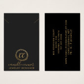 金ゴールドミニマルモノグラムジュエリーデザイナーネックレス (正面&裏面)