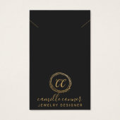 金ゴールドミニマルモノグラムジュエリーデザイナーネックレス (正面)