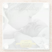 金ゴールドミニマル写真母の日ガラスのコースター ガラスコースター (裏面)