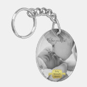 金ゴールドミニマル写真母の日キーチェーン キーホルダー (正面左)