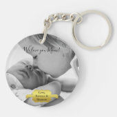 金ゴールドミニマル写真母の日キーチェーン キーホルダー (裏面)