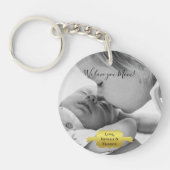 金ゴールドミニマル写真母の日キーチェーン キーホルダー (正面)