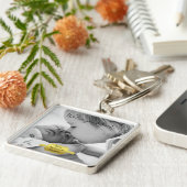 金ゴールドミニマル写真母の日キーチェーン キーホルダー (側面)