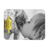 金ゴールドミニマル写真母の日マグネット マグネット (横)