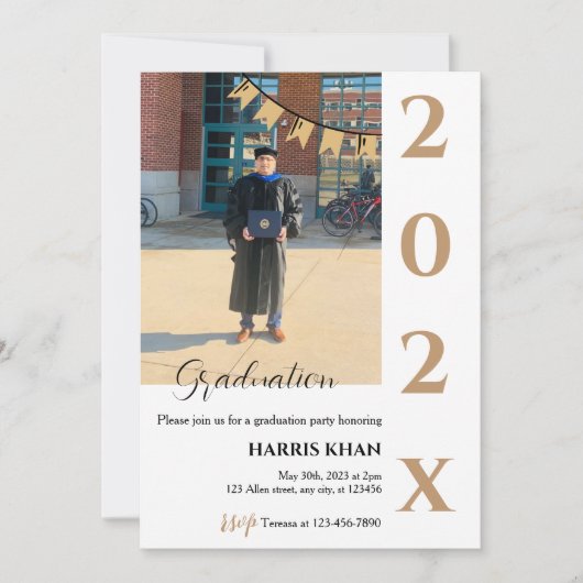 金ゴールドミニマル卒業党 招待状 (正面)