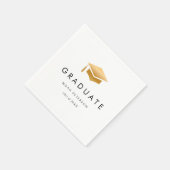 金ゴールドミニマル卒業式モダン会 スタンダードカクテルナプキン (角)