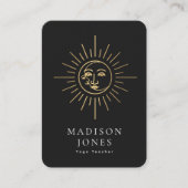 金ゴールドミニマル太陽と月 名刺 (正面)
