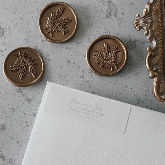 金ゴールドミニマル差出人住所ラベル ラベル