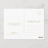 金ゴールドミニマル書道感謝はがき ポストカード (裏面)