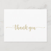 金ゴールドミニマル書道感謝はがき ポストカード (正面)