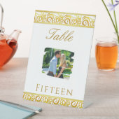 金ゴールドミニマル結婚リストの表番号 台座サイン (インサイチュ)