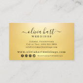 金ゴールドミニマル絵を描スのSwashロゴのソーシャルメディア 名刺 (裏面)