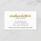 金ゴールドミニマル絵を描ススワッシュカスタムロゴのスタイリスト 名刺 (裏面)