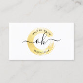 金ゴールドミニマル絵を描ススワッシュカスタムロゴのスタイリスト 名刺 (正面)