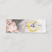 金ゴールドミニマル絵を描ススワッシュカスタムロゴPhoto Chic スキニー名刺 (正面)