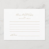 金ゴールドミニマ結婚リストのアドバイスカード ポストカード (正面)