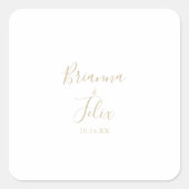 金ゴールドミニマ結婚リスト封筒用シール スクエアシール (正面)
