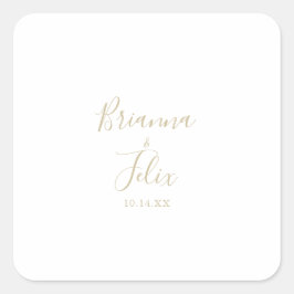 金ゴールドミニマ結婚リスト封筒用シール スクエアシール