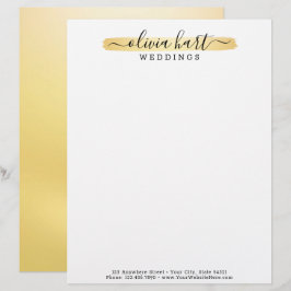 金ゴールドミニマ絵を描リススワッカスタムシュロゴスタイリスト レターヘッド