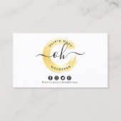 金ゴールドミニマ絵を描リストのスワッシュカスタムロゴ写真 名刺 (正面)